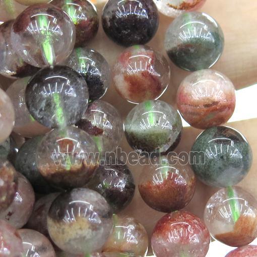 Chlorite Quartz Beads Red Green Smooth Round