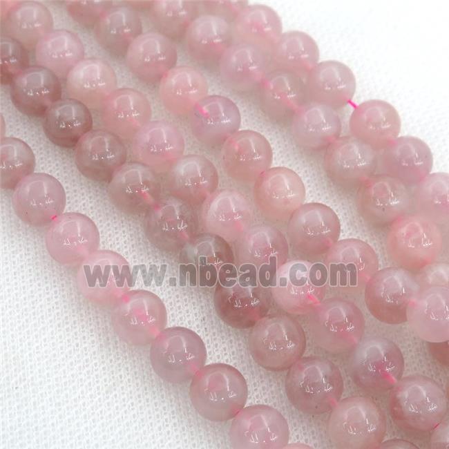 Madagascar Rose Quartz Beads, round, pink