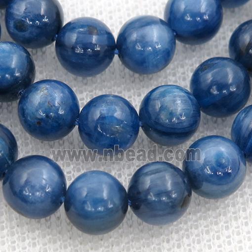 Natural Blue Kyanite Beads Smooth Round