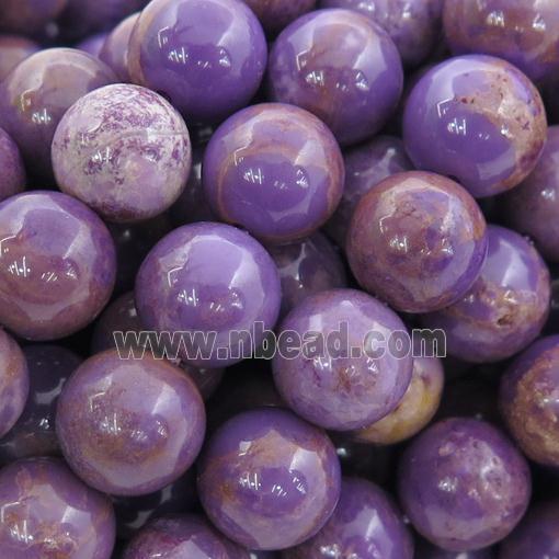 purple Lepidolite Beads, round