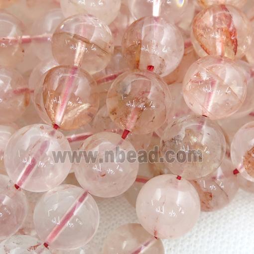 red Iron Quartz Beads, round