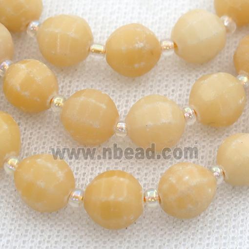 Chinese Yellow Jade lantern Beads