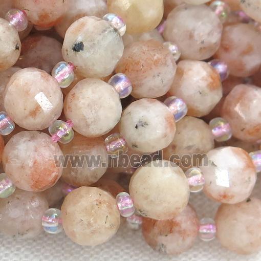 orange Sunstone lantern beads