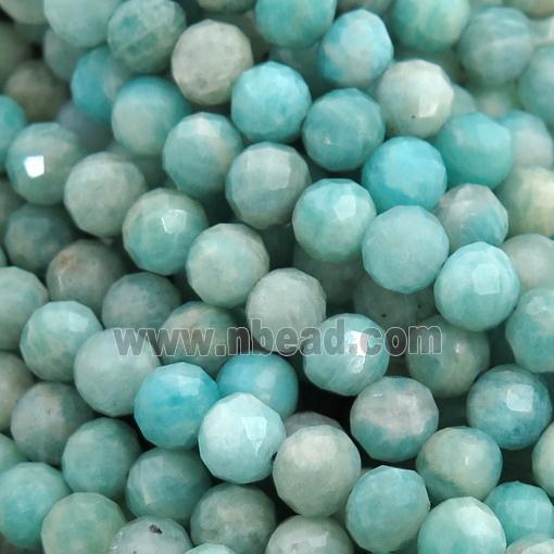 green Amazonite Beads, faceted round