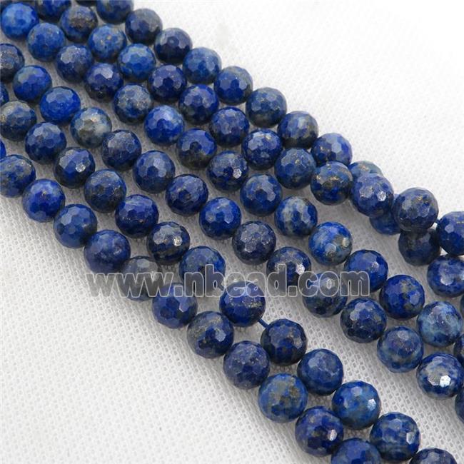 blue Lapis Lazuli Beads faceted round Lazurite