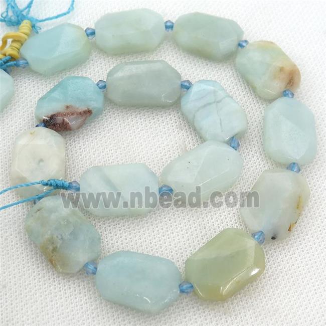 Amazonite Beads, faceted rectangle