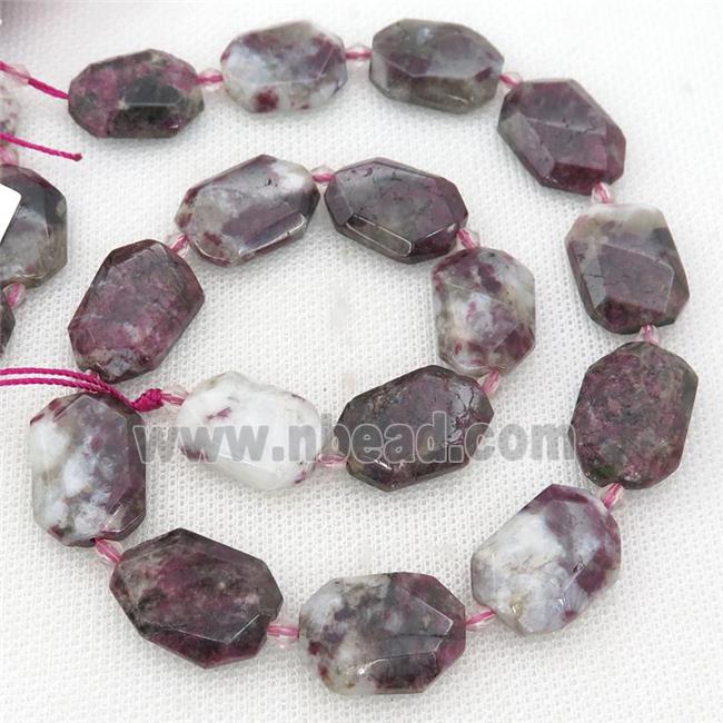 plum blossom Tourmaline Beads, faceted rectangle