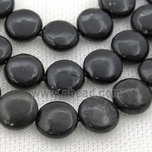 black Shungite coin beads