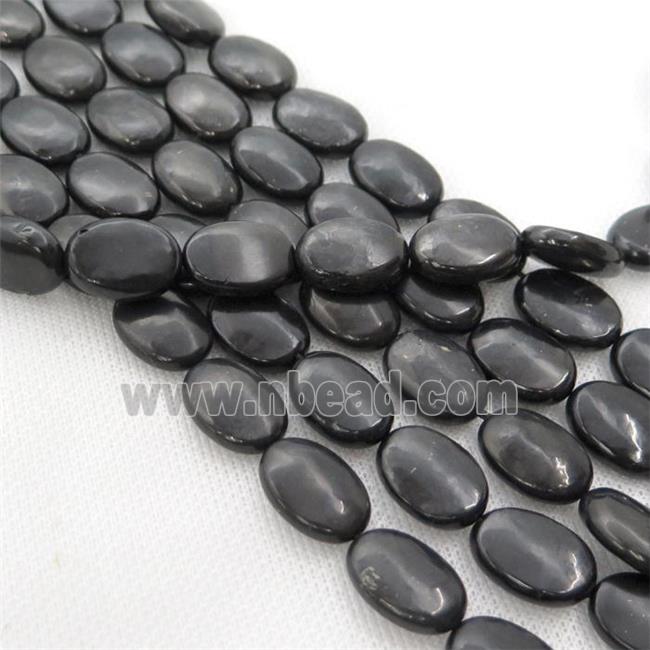 black Shungite oval beads