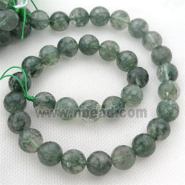 faceted round Green Quartz Beads