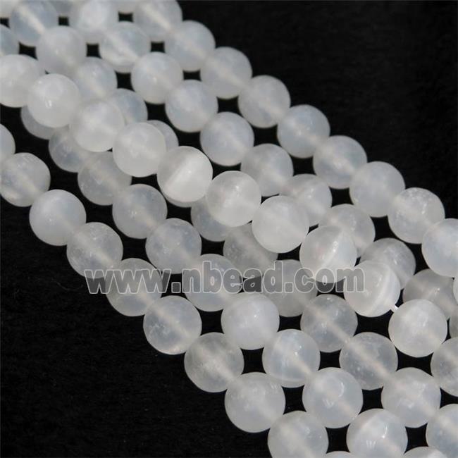 Natural Morocco White Selenite Beads Round