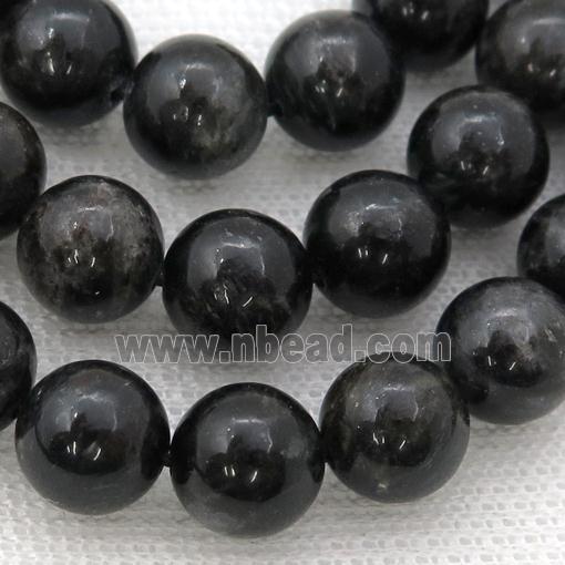 black Hornblende Beads, round