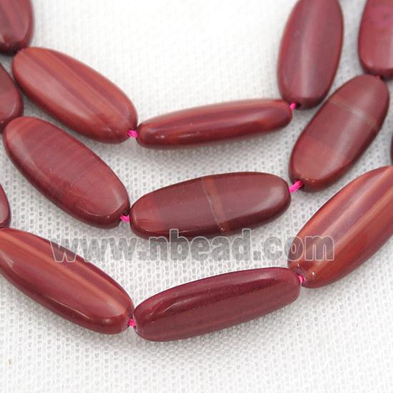 red Brazilian Rhodonite Beads, horse-eye