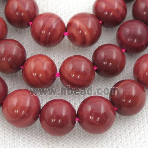 Red Brazilian Rhodonite Round Beads