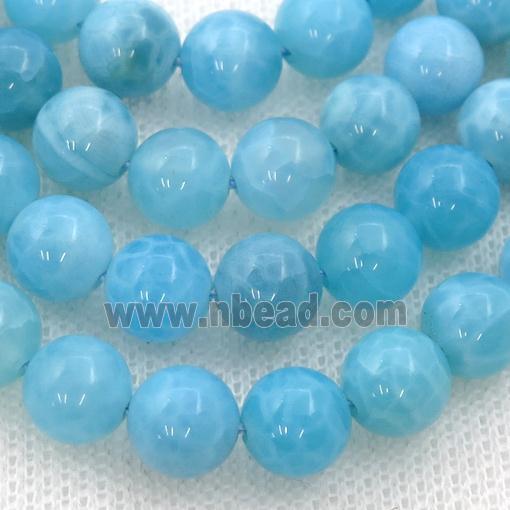 Textured Blue Chalcedony Beads, round