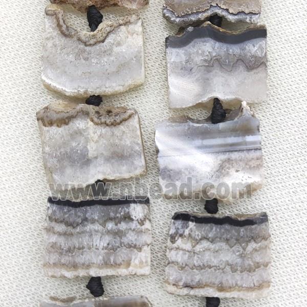 Agate druzy slab beads