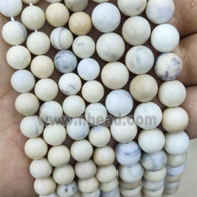 Ivory Jasper Beads Lt.yellow Smooth Round