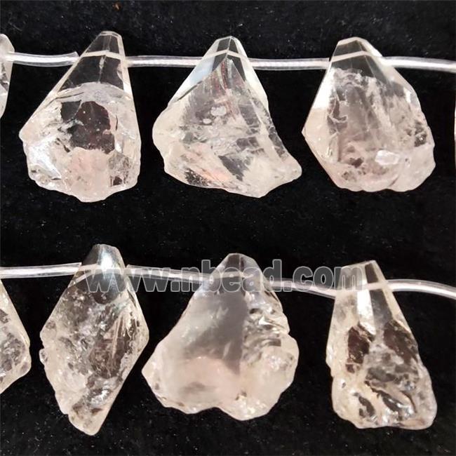 Clear Quartz teardrop beads, topdrilled