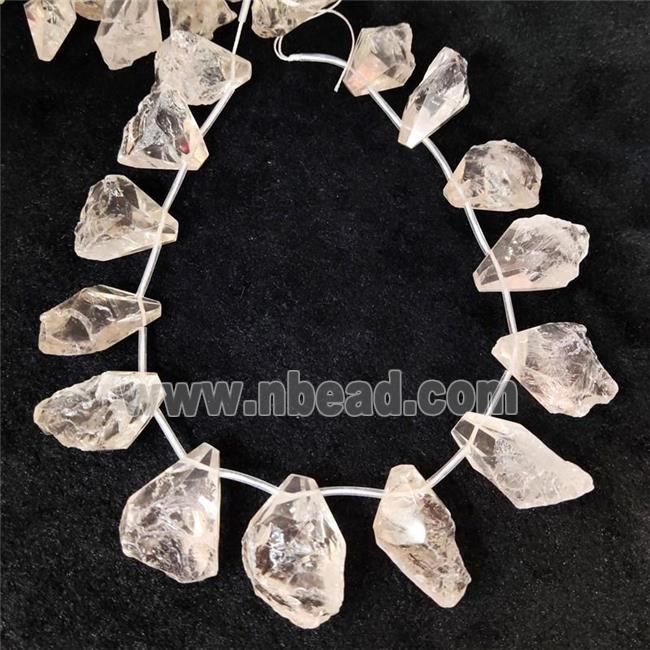 Clear Quartz teardrop beads, topdrilled