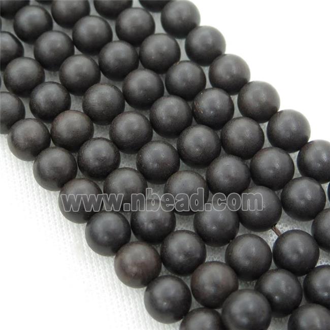 natural Wood Beads, black, round