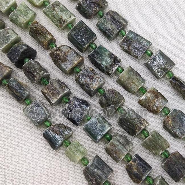 green Kyanite Beads, freeform