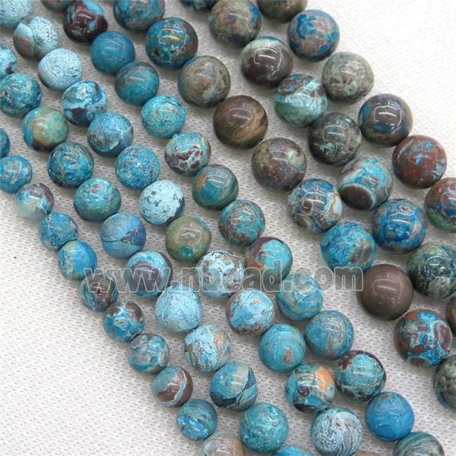 round blue Ocean Jasper Beads, dye