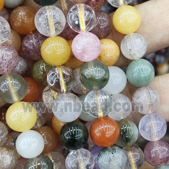 mixed round Rutilated Quartz Beads, B-grade