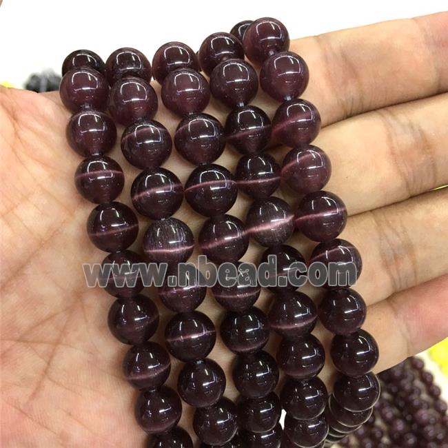 darkpurple round Cats Eye Stone Beads