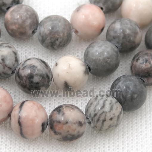 pink Zebra Jasper Beads, round