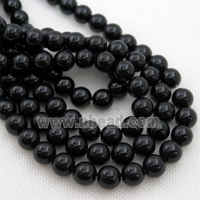 black Onyx Agate Beads, round