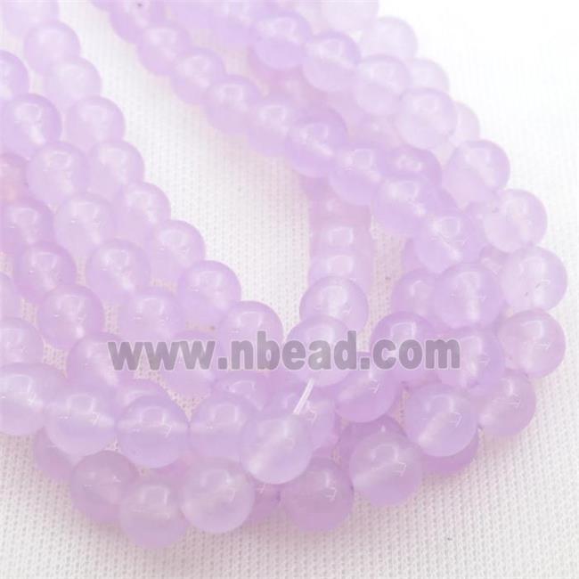 lt.purple Jade Beads, round