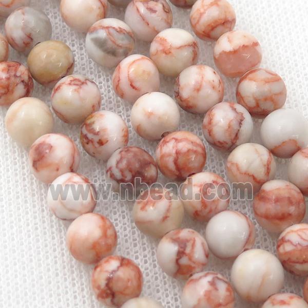 red Silk Jasper Beads, round