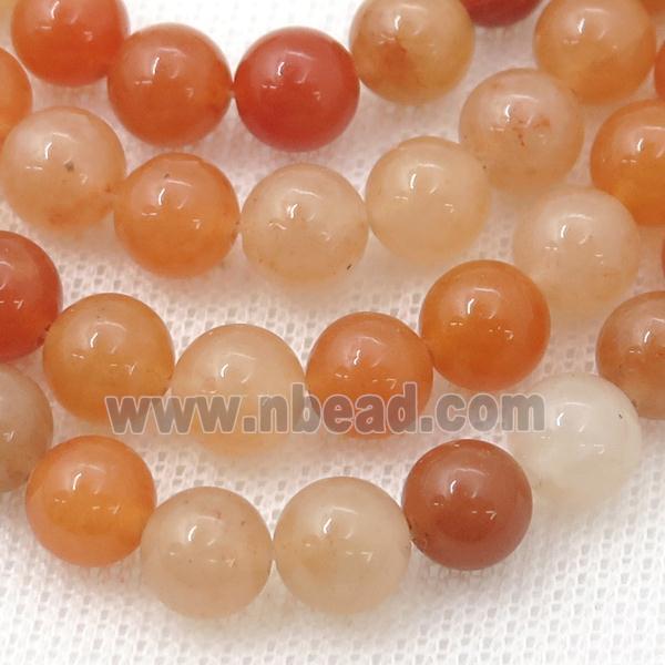 red Aventurine Beads, round