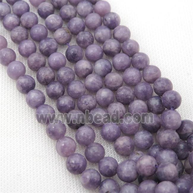 purple Lepidolite Beads, round