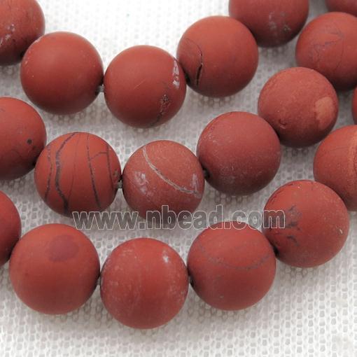 round matte Red Jasper Beads