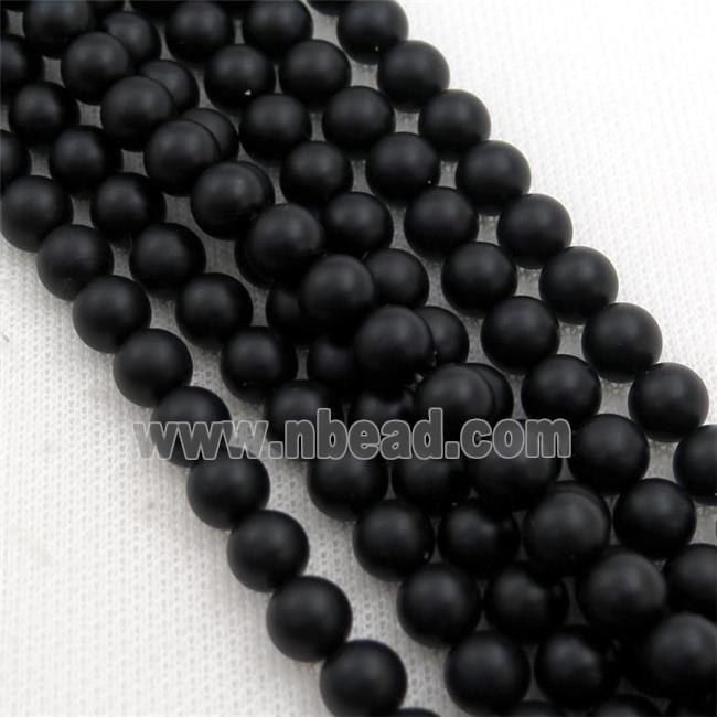 round matte black Onyx Agate Beads