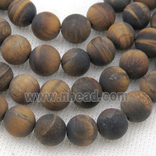 round Tiger Eye Stone Beads, matte