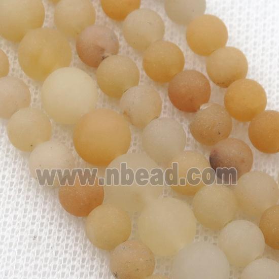 yellow Aventurine Beads, round, matte