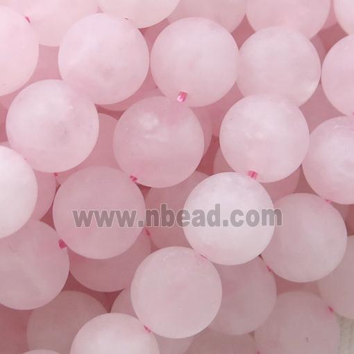 round pink Rose Quartz Beads, matte