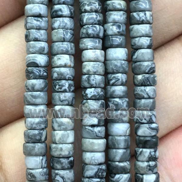 gray Map Jasper heishi beads