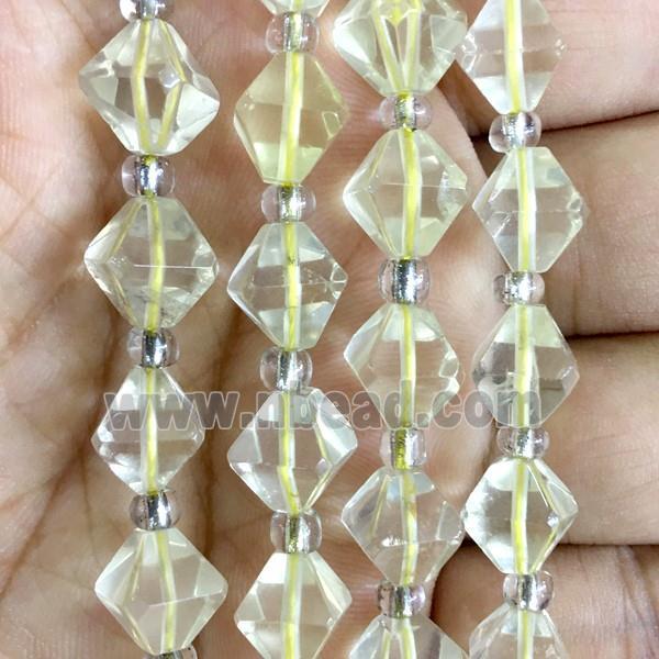 Lemon Quartz bicone beads