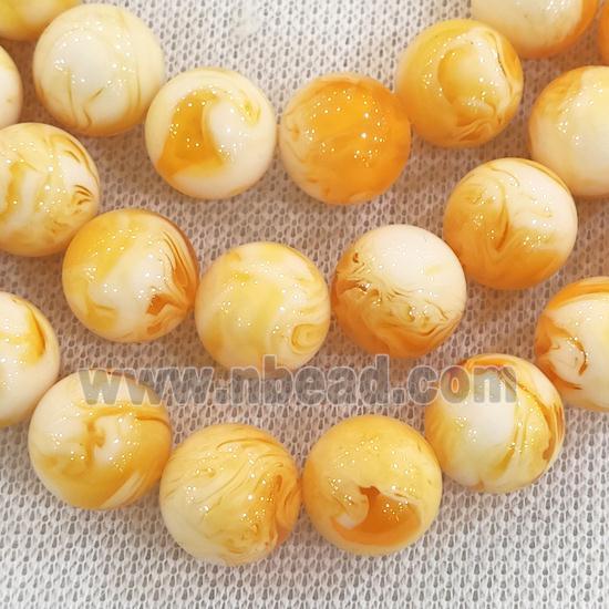 round Resin Beads, golden