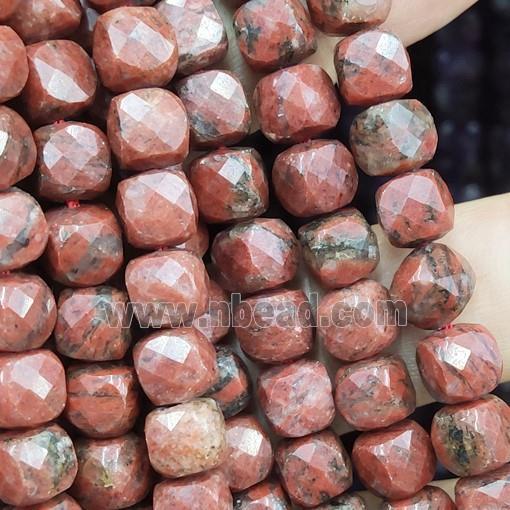 sesame Jasper cube beads, faceted