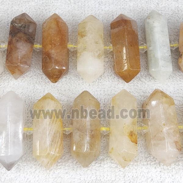 yellow Iron Quartz bullet beads