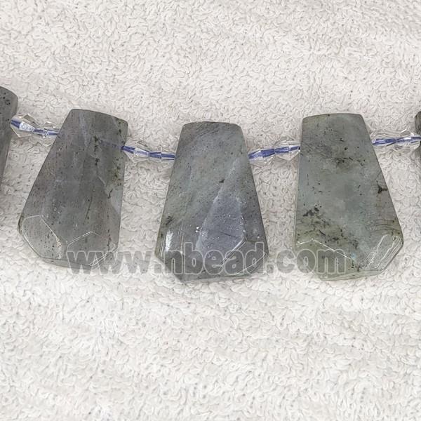 Labradorite teardrop beads, top-drilled