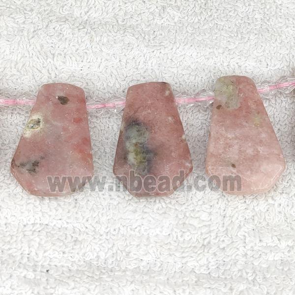 pink plum blossom Jasper beads, top-drilled