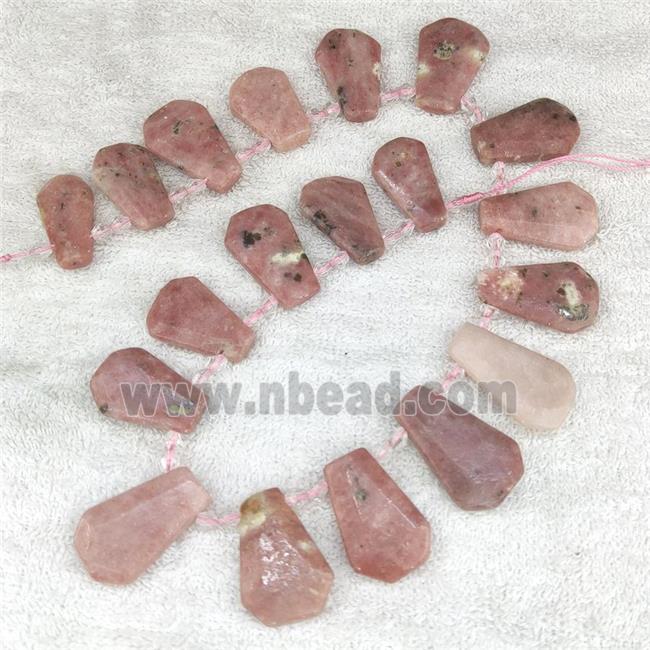 pink plum blossom Jasper beads, top-drilled