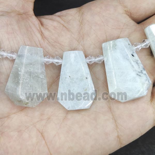 white Moonstone teardrop beads, top-drilled