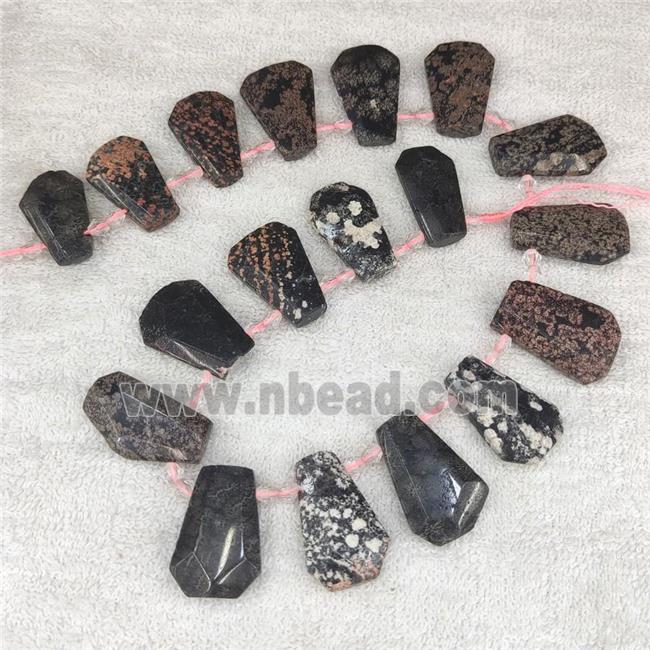 red Snowflake Jasper teardrop beads, top-drilled