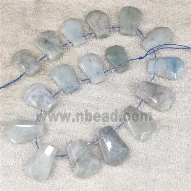 Aquamarine teardrop beads, top-drilled